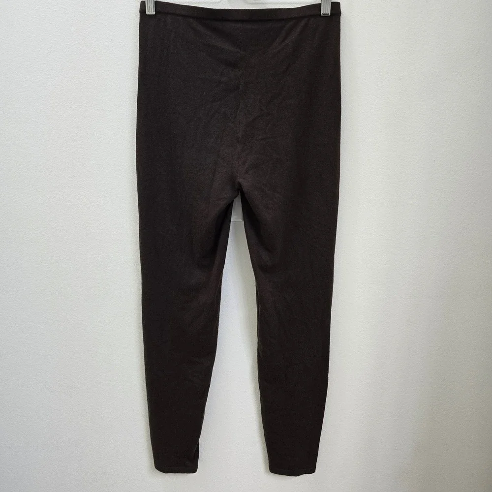 Neiman Marcus Silk Cashmere Knit Leggings Brown Slim Fit Pants Womens Medium